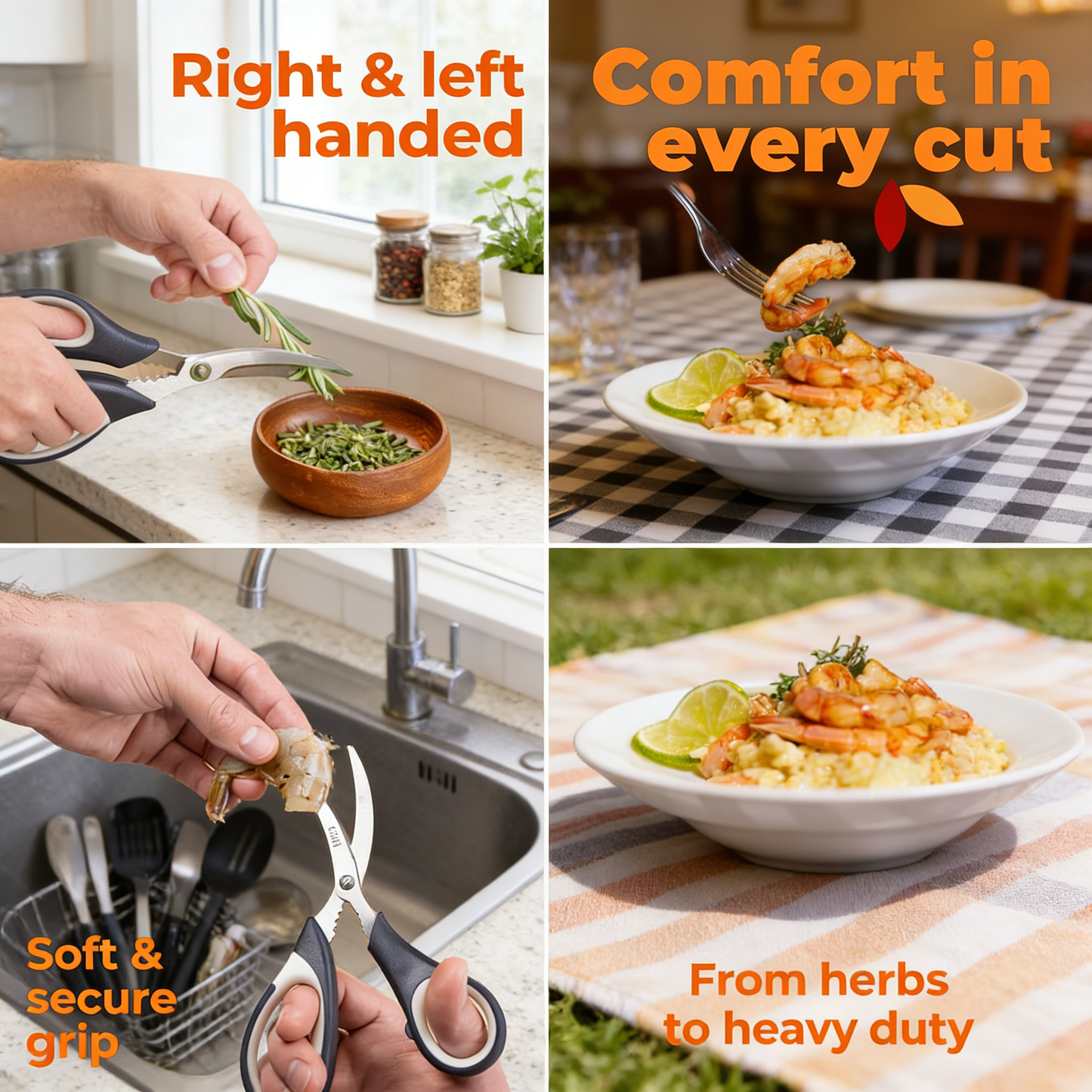 2-Pack Pro Heavy-Duty Kitchen Scissors Set, Multipurpose Stainless Steel Utility Shears