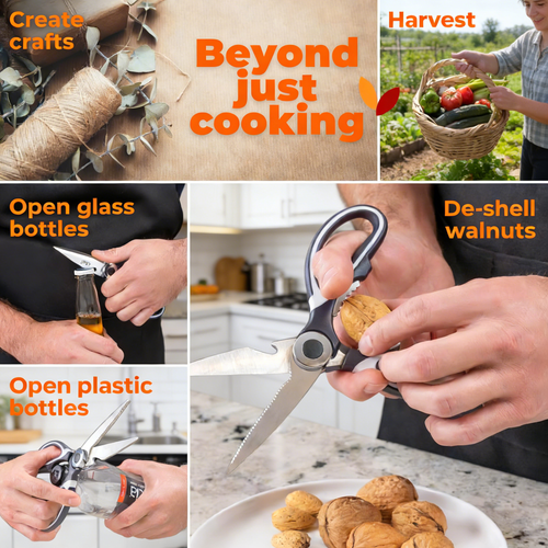 2-Pack Pro Heavy-Duty Kitchen Scissors Set, Multipurpose Stainless Steel Utility Shears