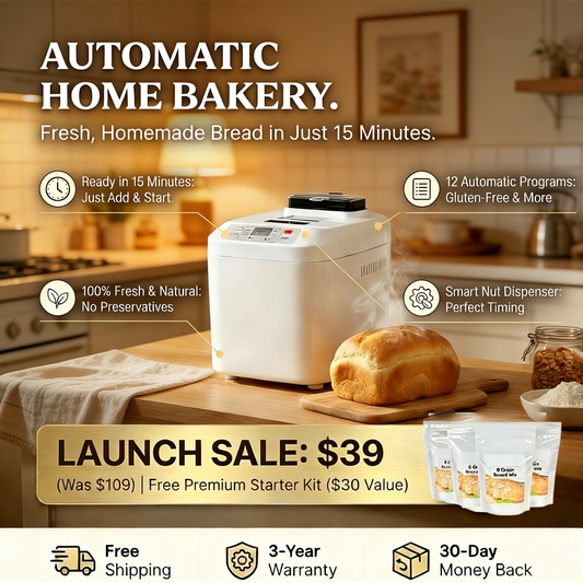 LoafCraft ™ Effortless Home Bakery: 15-in-1 Smart Bread Maker with Auto Dispenser