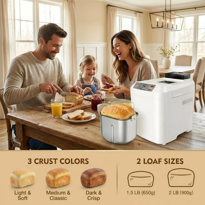 Multi-Function Bread Maker: 7 Bread Types, Smart Timer, Auto Dispenser