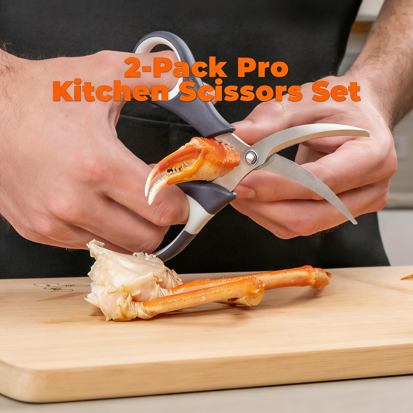 2-Pack Pro Heavy-Duty Kitchen Scissors Set, Multipurpose Stainless Steel Utility Shears