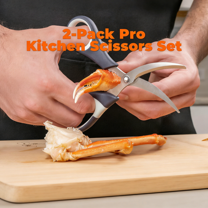 2-Pack Pro Heavy-Duty Kitchen Scissors Set, Multipurpose Stainless Steel Utility Shears