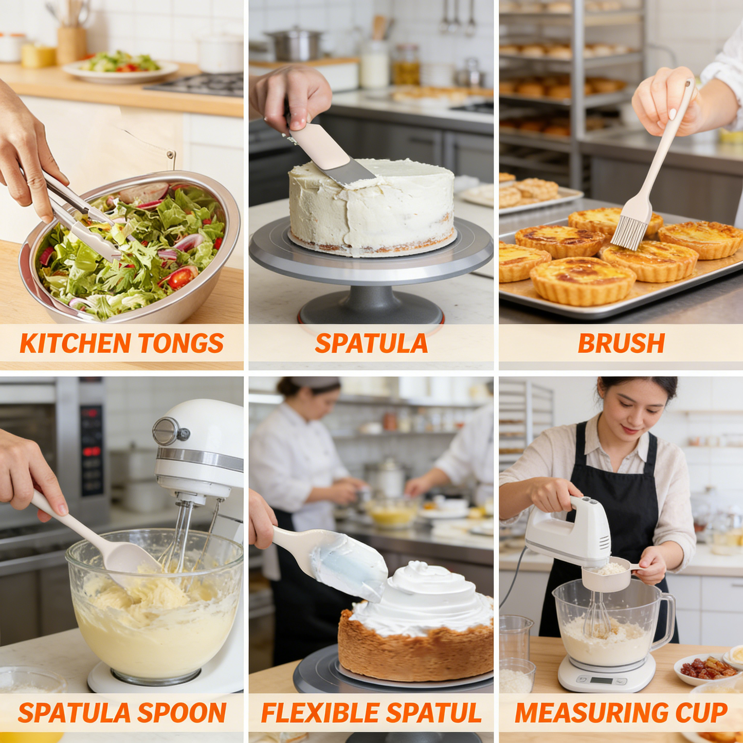 Stainless Steel Mixing Bowls Set with Airtight Lids & Kitchen Accessories