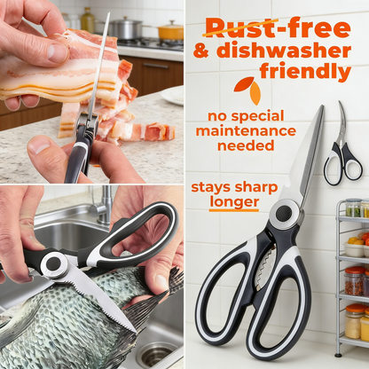 2-Pack Pro Heavy-Duty Kitchen Scissors Set, Multipurpose Stainless Steel Utility Shears