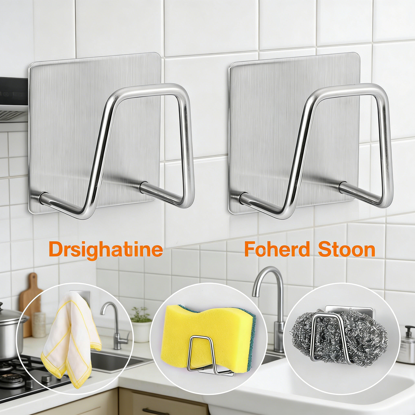 Soap Dispensing Dish Brush, Kitchen Cleaning Scrubber with Non-Slip Grip